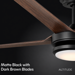 Load image into Gallery viewer, Laritza 56 in Covered Outdoor Ceiling Fan with Light in Matte Black / Dark Brown — finish and material detail