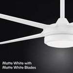 Load image into Gallery viewer, Laritza 56 in Covered Outdoor Ceiling Fan with Light in Matte White — finish and material detail