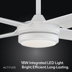 Load image into Gallery viewer, Laritza 56 in Covered Outdoor Ceiling Fan with Light in Matte White — light hardware detail