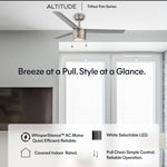 Load image into Gallery viewer, Tritour 44/52 in Pull Chain Ceiling Fan with Light in Brushed Nickel / Silver — motor and efficiency, feature overview