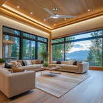 Load image into Gallery viewer, Gossamer 52/60 in Ceiling Fan with Light in Brushed Nickel / Silver — in-room lifestyle view