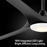 Load image into Gallery viewer, Gossamer 52/60 in Ceiling Fan with Light in Matte Black — light hardware detail