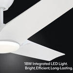 Load image into Gallery viewer, Gossamer 52/60 in Ceiling Fan with Light in Matte White — light hardware detail