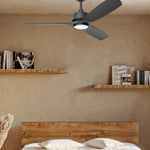 Load image into Gallery viewer, BOCA II 52 in Matter Smart Ceiling Fan with Light in Matte Black — in-room lifestyle view