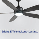 Load image into Gallery viewer, Dragonfly 56 in Matter Smart Ceiling Fan with Light in Matte Black / Blackened Oak / Dark Walnut — light hardware detail