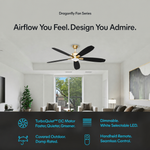 Load image into Gallery viewer, Dragonfly 56 in Matter Smart Ceiling Fan with Light in Champagne Bronze / Blackened Oak / Dark Cherry — feature overview