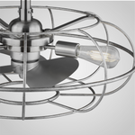 Load image into Gallery viewer, Farmdale 24 in Indoor Caged Fandelier with Light in Galvanized / Brushed Nickel / Silver — finish and material detail