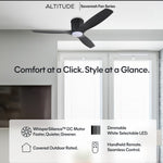 Load image into Gallery viewer, Savannah 52 in Matter Smart Flush Mount Ceiling Fan with Light in Matte Black — feature overview