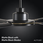 Load image into Gallery viewer, Sakai 56 in Matter Smart Ceiling Fan with Light in Matte Black / Aged Bronze — finish and material detail