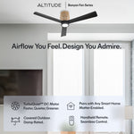 Load image into Gallery viewer, Banyan 52 in Matter Smart Rattan Ceiling Fan with Light in Matte Black / Natural Rattan — feature overview