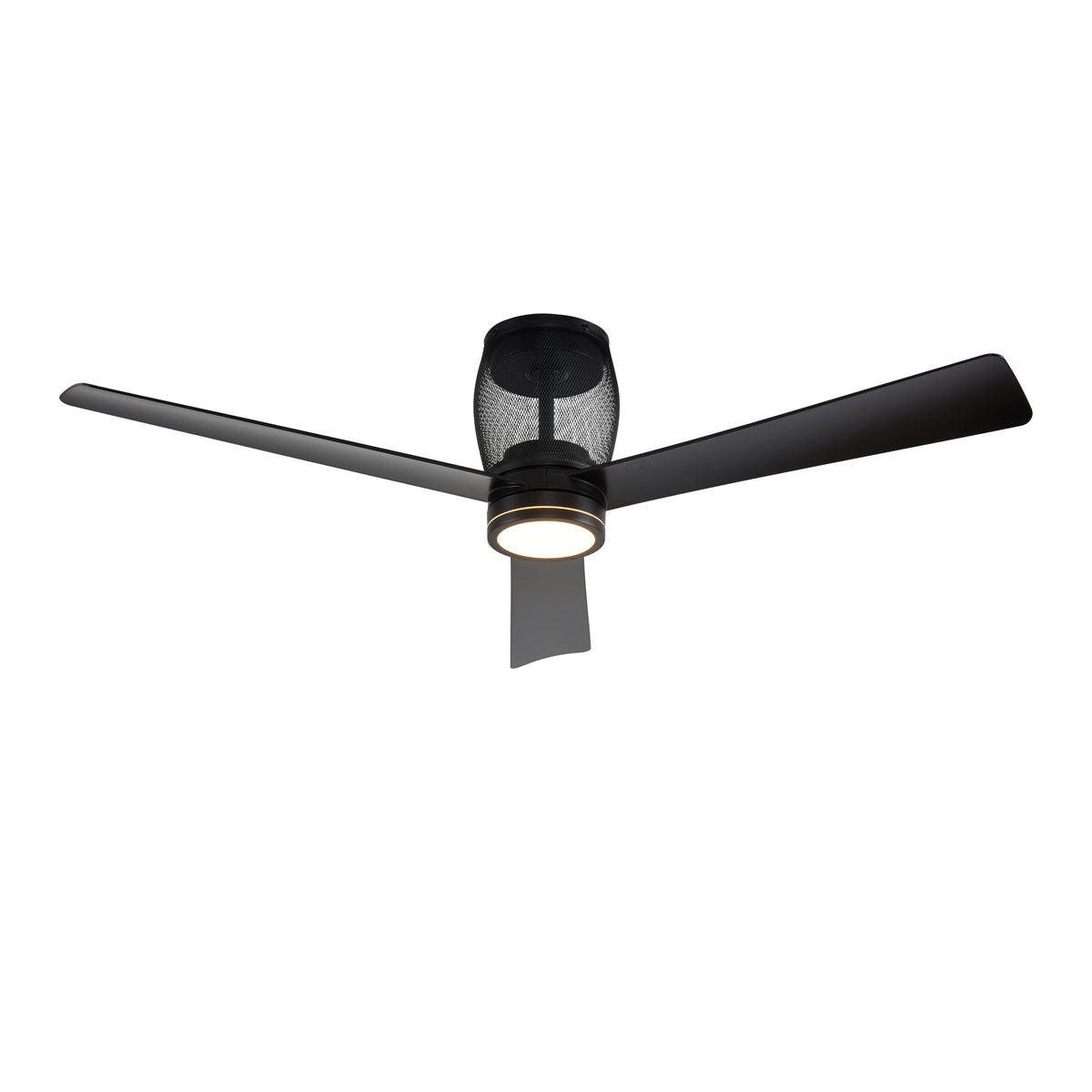 Moxy 52 in matter smart cage ceiling fan with light in matte black — primary product photo