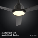 Load image into Gallery viewer, Trinity 52 in Matter Smart Ceiling Fan with Light in Matte Black — finish and material detail