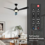Load image into Gallery viewer, Trinity 52 in Matter Smart Ceiling Fan with Light in Matte Black — remote, control and pull chain