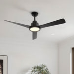 Load image into Gallery viewer, Trinity 52 in Matter Smart Ceiling Fan with Light in Matte Black — in-room lifestyle view