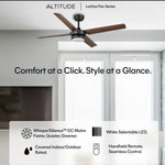 Load image into Gallery viewer, Laritza 56 in Covered Outdoor Ceiling Fan with Light in Matte Black / Dark Brown — feature overview
