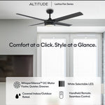 Load image into Gallery viewer, Laritza 56 in Covered Outdoor Ceiling Fan with Light in Matte Black — feature overview
