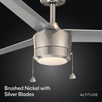 Load image into Gallery viewer, Tritour 44/52 in Pull Chain Ceiling Fan with Light in Brushed Nickel / Silver — finish and material detail

