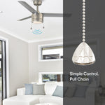 Load image into Gallery viewer, Tritour 44/52 in Pull Chain Ceiling Fan with Light in Brushed Nickel / Silver — remote, control and pull chain
