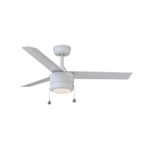 Load image into Gallery viewer, Tritour 44/52 in Pull Chain Ceiling Fan with Light in Matte White — primary product photo
