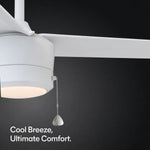 Load image into Gallery viewer, Tritour 44/52 in Pull Chain Ceiling Fan with Light in Matte White — feature overview
