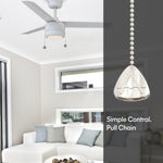 Load image into Gallery viewer, Tritour 44/52 in Pull Chain Ceiling Fan with Light in Matte White — remote, control and pull chain
