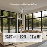Load image into Gallery viewer, Tritour 44/52 in Pull Chain Ceiling Fan with Light in Brushed Nickel / Silver — airflow and room coverage
