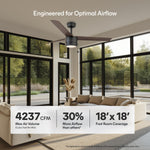 Load image into Gallery viewer, Tritour 44/52 in Pull Chain Ceiling Fan with Light in Matte Black / Dark Brown — airflow and room coverage
