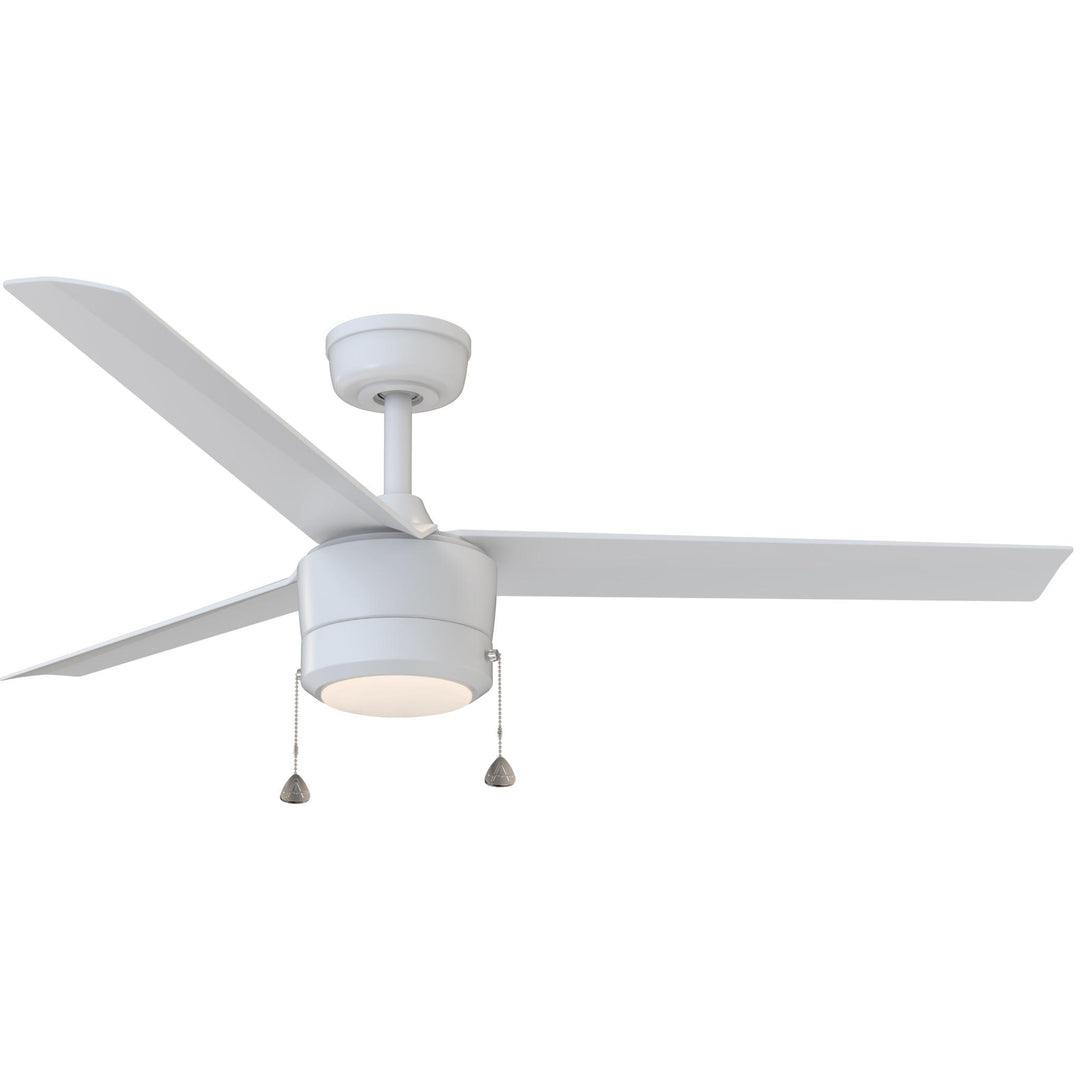 Tritour 44/52 in Pull Chain Ceiling Fan with Light in Matte White — primary product photo