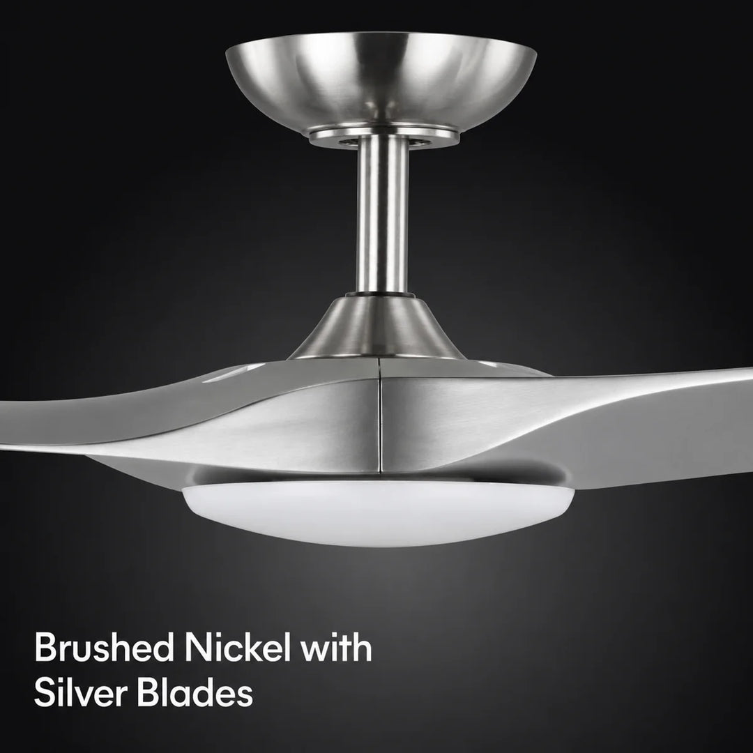 Gossamer 52/60 in Ceiling Fan with Light in Brushed Nickel / Silver — finish and material detail