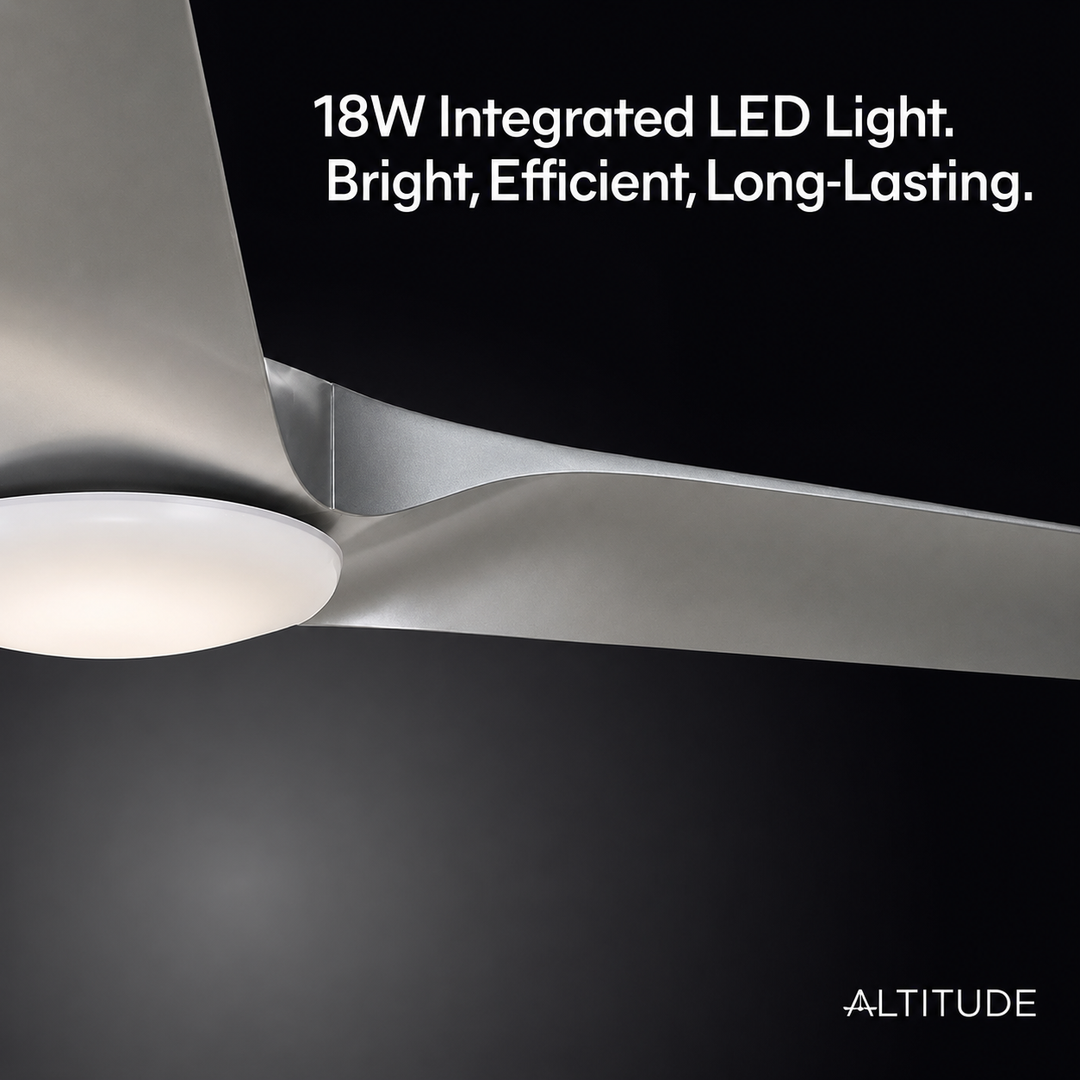 Gossamer 52/60 in Ceiling Fan with Light in Brushed Nickel / Silver — light hardware detail