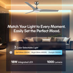 Load image into Gallery viewer, Gossamer 52/60 in Ceiling Fan with Light in Brushed Nickel / Silver — lighting, colour temperature and lumens
