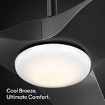 Load image into Gallery viewer, Gossamer 52/60 in Ceiling Fan with Light in Matte Black — finish and material detail
