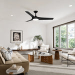 Load image into Gallery viewer, Gossamer 52/60 in Ceiling Fan with Light in Matte Black — in-room lifestyle view
