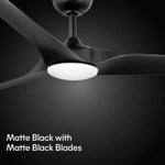 Load image into Gallery viewer, Gossamer 52/60 in Ceiling Fan with Light in Matte Black — finish and material detail
