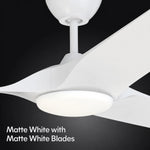 Load image into Gallery viewer, Gossamer 52/60 in Ceiling Fan with Light in Matte White — finish and material detail

