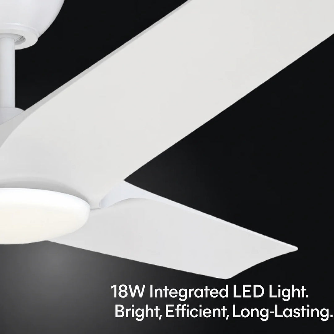 Gossamer 52/60 in Ceiling Fan with Light in Matte White — light hardware detail