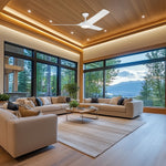 Load image into Gallery viewer, Gossamer 52/60 in Ceiling Fan with Light in Matte White — in-room lifestyle view
