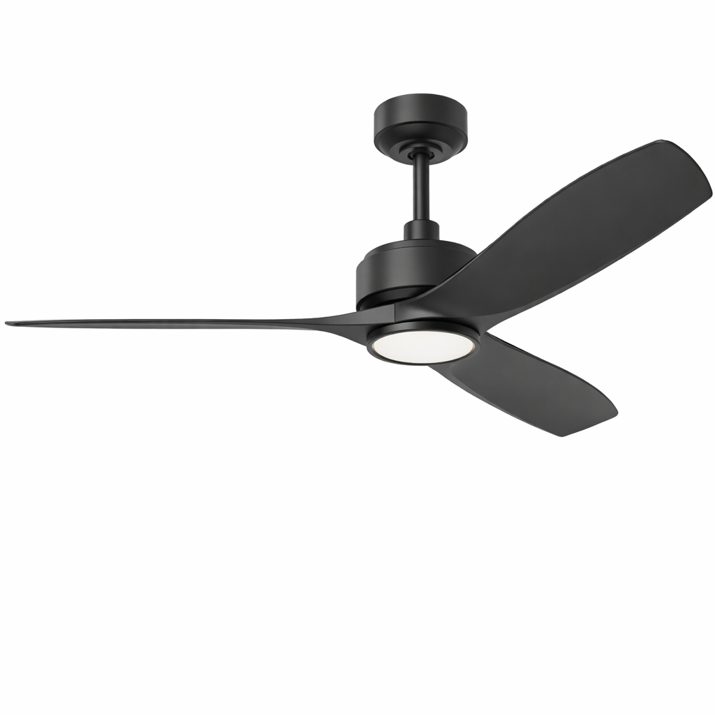 BOCA II 52 in Matter Smart Ceiling Fan with Light in Matte Black — primary product photo