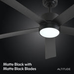 Load image into Gallery viewer, Dawn 52 in Matter Smart Ceiling Fan with Light in Matte Black — finish and material detail
