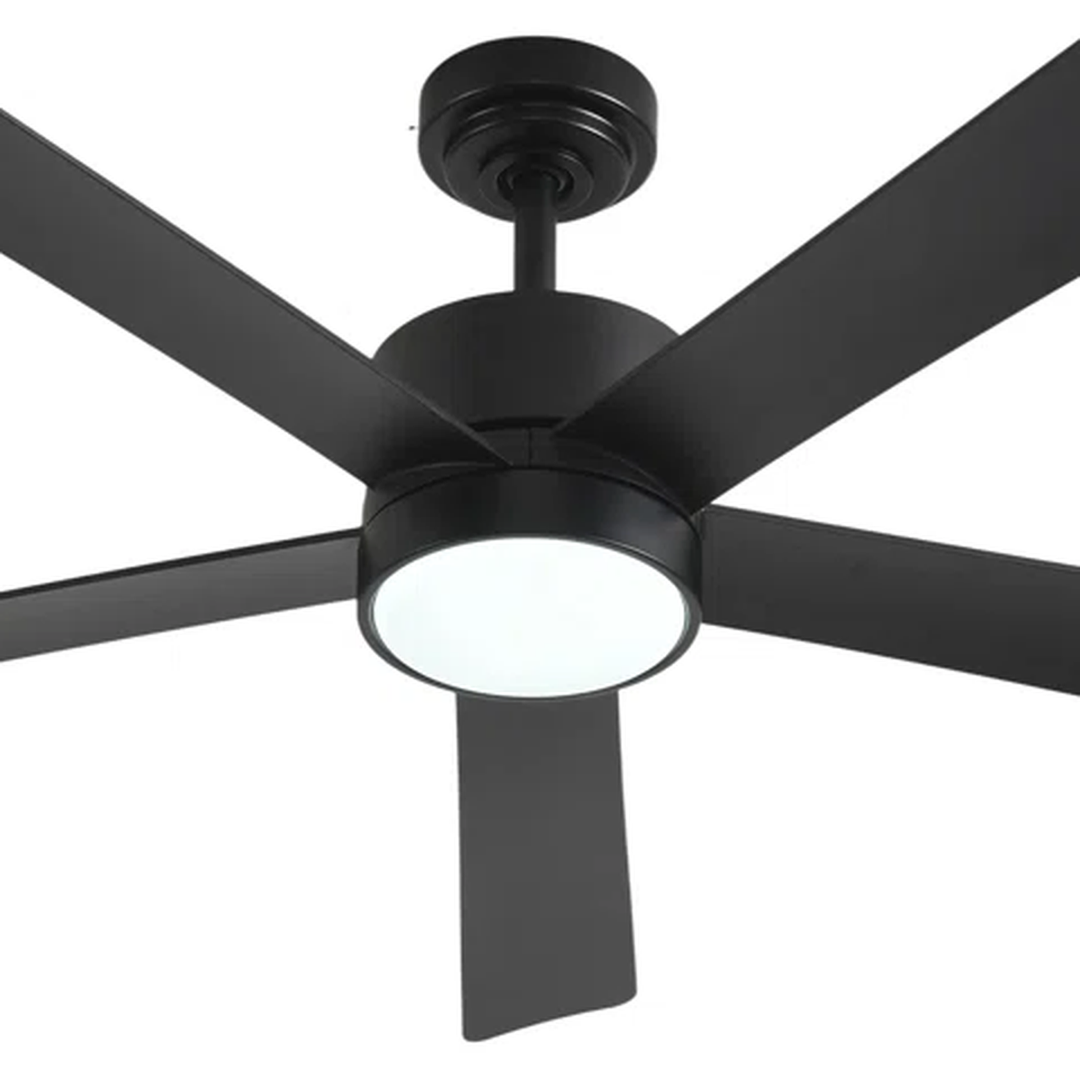Dawn 52 in Matter Smart Ceiling Fan with Light in Matte Black — light hardware detail