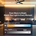 Load image into Gallery viewer, Mighty Condor 60 in Matter Smart Ceiling Fan with Light in Matte Black — lighting, colour temperature and lumens
