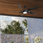 Load image into Gallery viewer, Mighty Condor 60 in Matter Smart Ceiling Fan with Light in Matte Black — in-room lifestyle view
