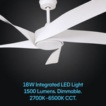 Load image into Gallery viewer, Mighty Condor 60 in Matter Smart Ceiling Fan with Light in Matte White — light hardware detail
