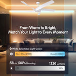 Load image into Gallery viewer, Mighty Condor 60 in Matter Smart Ceiling Fan with Light in Matte White — lighting, colour temperature and lumens
