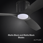 Load image into Gallery viewer, Savannah 52 in Matter Smart Flush Mount Ceiling Fan with Light in Matte Black — finish and material detail
