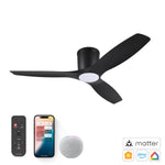 Load image into Gallery viewer, Savannah 52 in Matter Smart Flush Mount Ceiling Fan with Light
