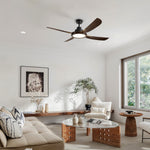 Load image into Gallery viewer, Sakai 56 in Matter Smart Ceiling Fan with Light in Matte Black / Dark Brown / Aged Bronze — lifestyle
