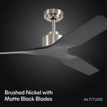 Load image into Gallery viewer, Skylark 52 in Matter Smart Ceiling Fan Without Light in Brushed Nickel / Matte Black — finish and material detail

