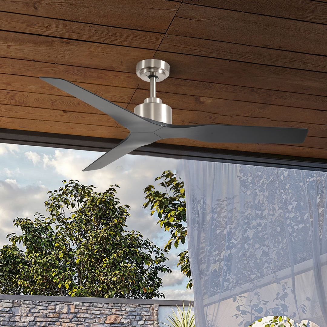 Skylark 52 in Matter Smart Ceiling Fan Without Light in Brushed Nickel / Matte Black — in-room lifestyle view