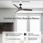 Load image into Gallery viewer, Skylark 52 in Matter Smart Ceiling Fan Without Light in Matte Black / Dark Brown — feature overview
